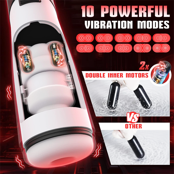 10 Vibrating & 8 Thrusting & LCD Display 3D Male Stroker