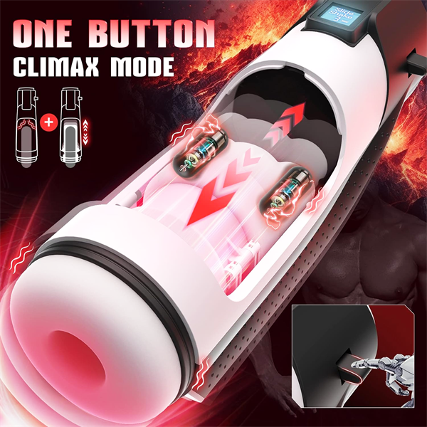 10 Vibrating & 8 Thrusting & LCD Display 3D Male Stroker