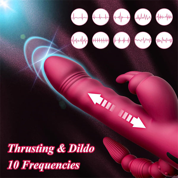 3 in 1 Thrusting Dildo Rabbit Vibrator