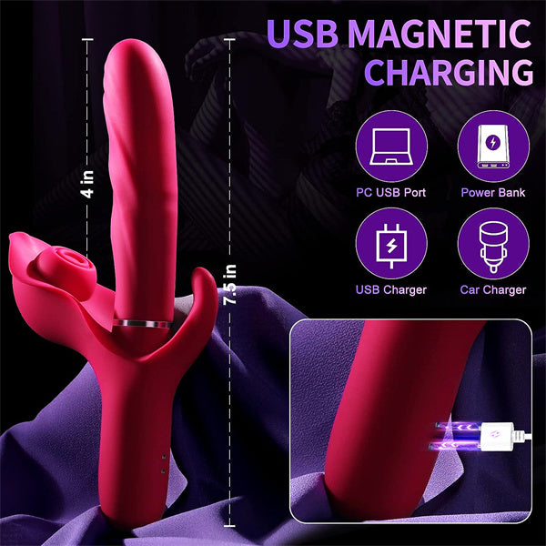 4 in 1 Thrusting and Flapping G-spot Rabbit Vibrator
