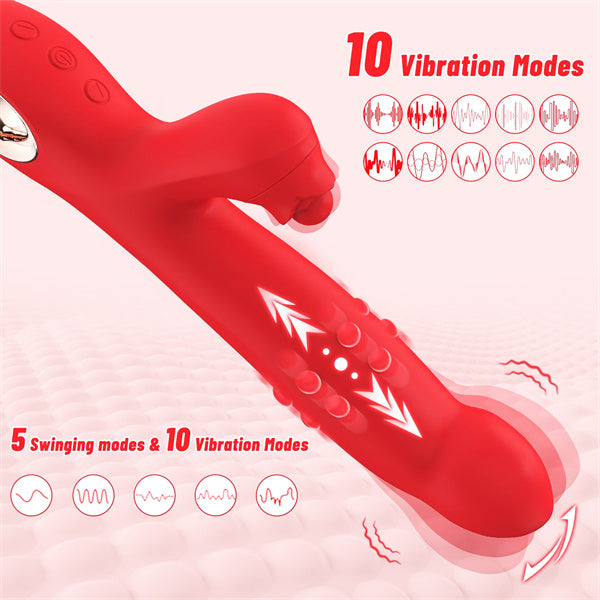 5 Swing & 2 Motors 10 Vibration Beaded Slide Rabbit Vibrators