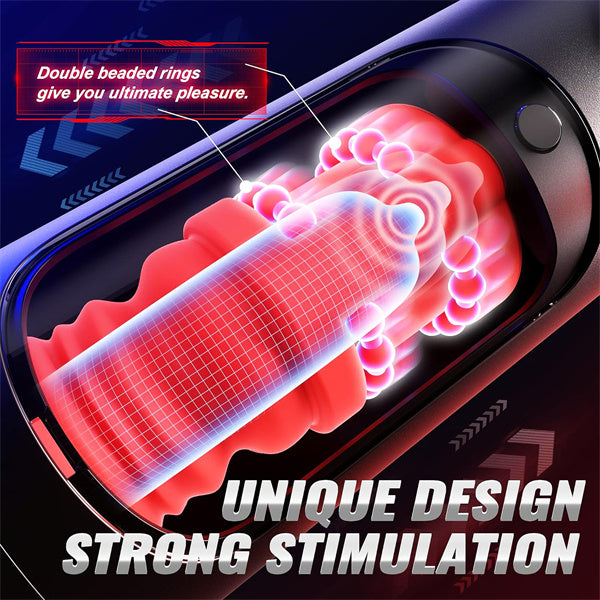 8 Vibrating & 8 Thrusting & LCD Display Male Stroker