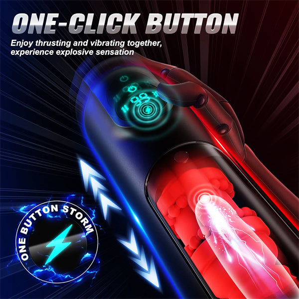 8 Vibrating & 8 Thrusting & LCD Display Male Stroker