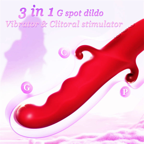 G spot Dildo Rabbit Vibrator Wand Red