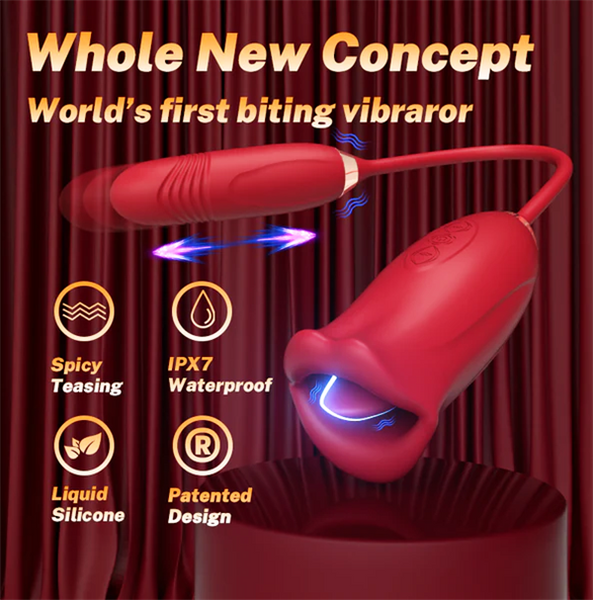 Mouth Biting Vibrator And Thrusting Vibration Bullet Stimulator