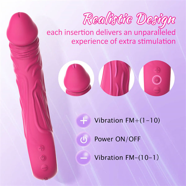 Realistic Dildo Vibrator Hot Pink