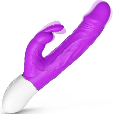 Realistic Rabbit Vibrator with Bunny Ears Purple