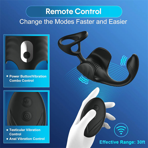 2IN1 Remote Control Cock Ring & Anal Vibrator with App