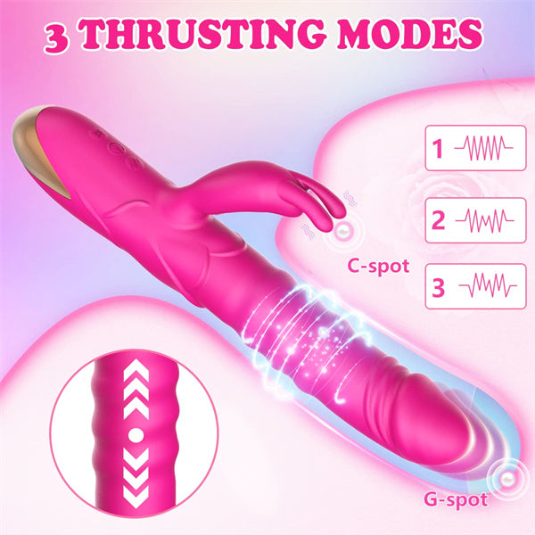 Rose Thrusting Rabbit Vibrator Purple