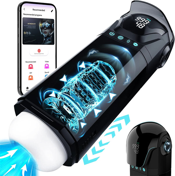 Buy 9 Sucking Thrusting Vibrating Smart Penis Pump Sex Toy | Rosetoy   ROSETOY