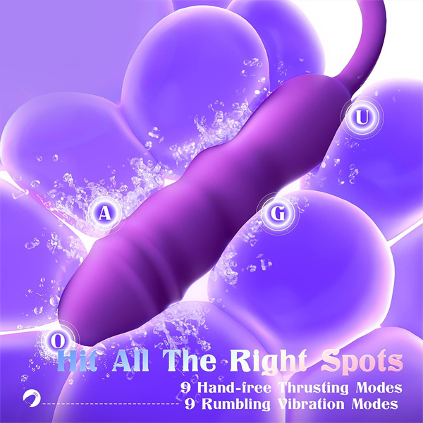 Thrusting Dildo Vibrator Purple