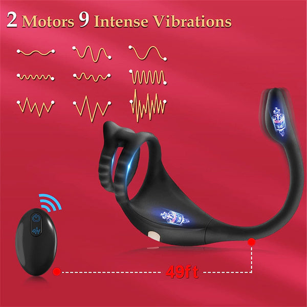 Vibrating Cock Ring Taint Stimulator with Mini Bullet