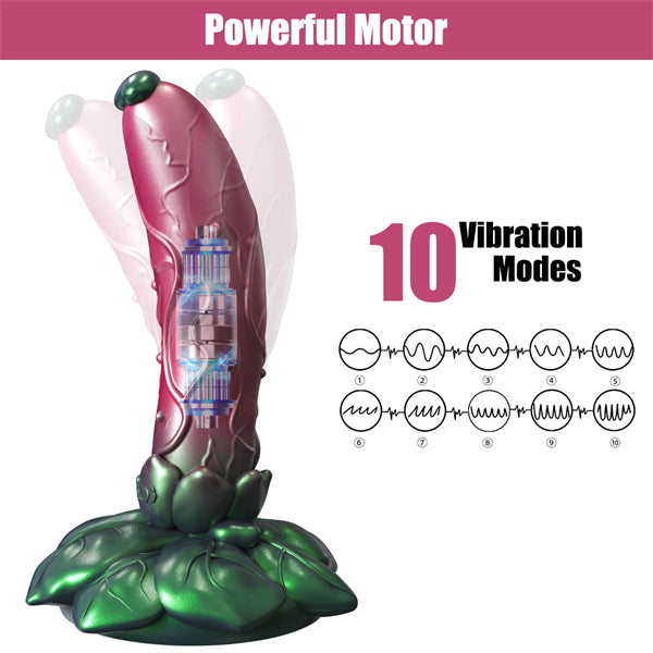 Rose Dildo Vibrator Metallic Luster Green