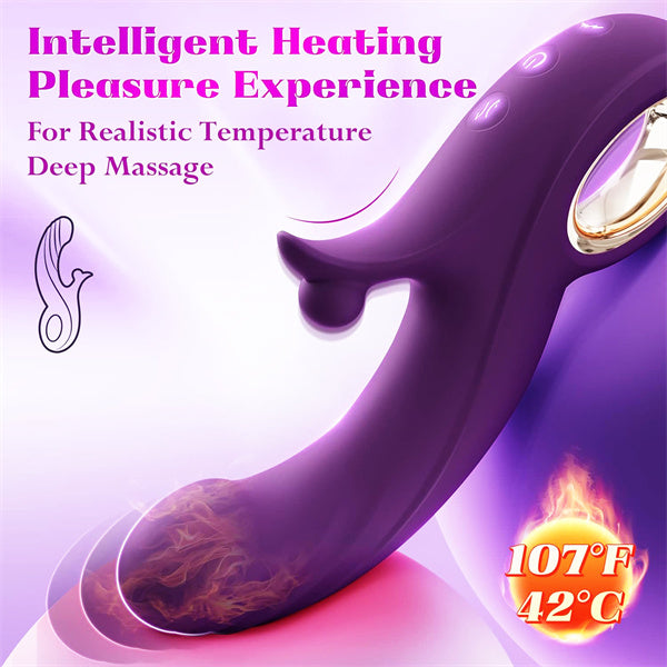 10 Vibrating &7 Thrust Modes & Heating  Rabbit Vibrator Purple
