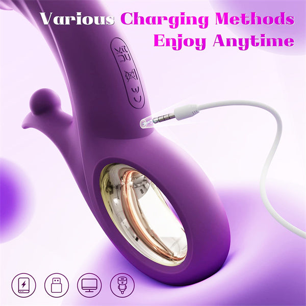 10 Vibrating &7 Thrust Modes & Heating  Rabbit Vibrator Purple