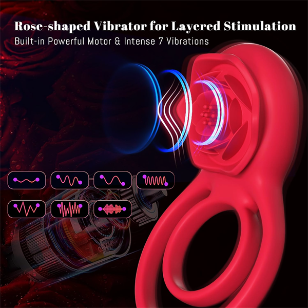 Rose Shaped Vibrating Cock Ring
