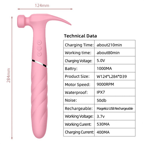 Rounded Hammer Vibrator Pink