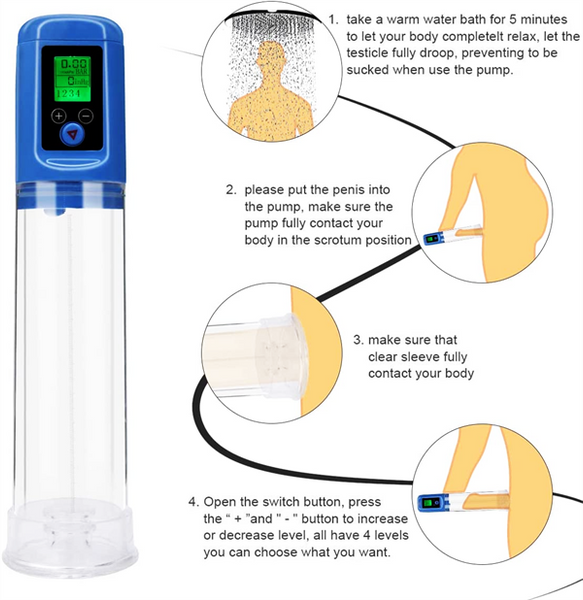 Electric Penis Vacuum Pump with 4 Suction