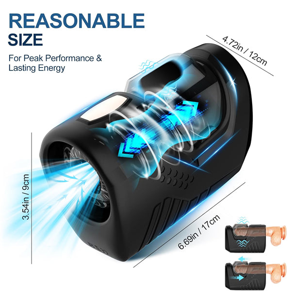 10 Thrusting Vibrating Blowjob Machine Penis Pump with Visual Window