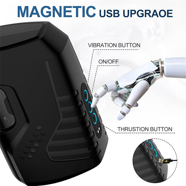 10 Thrusting Vibrating Blowjob Machine Penis Pump with Visual Window