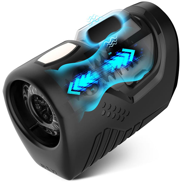 10 Thrusting Vibrating Blowjob Machine Penis Pump with Visual Window
