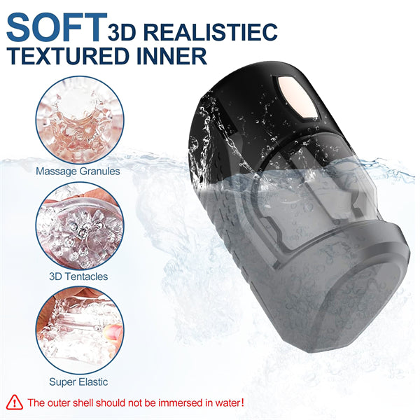 10 Thrusting Vibrating Blowjob Machine Penis Pump with Visual Window