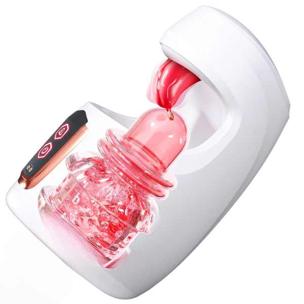 10 Thrusting Vibration Tongue Male Masturbator Pocket Pussy