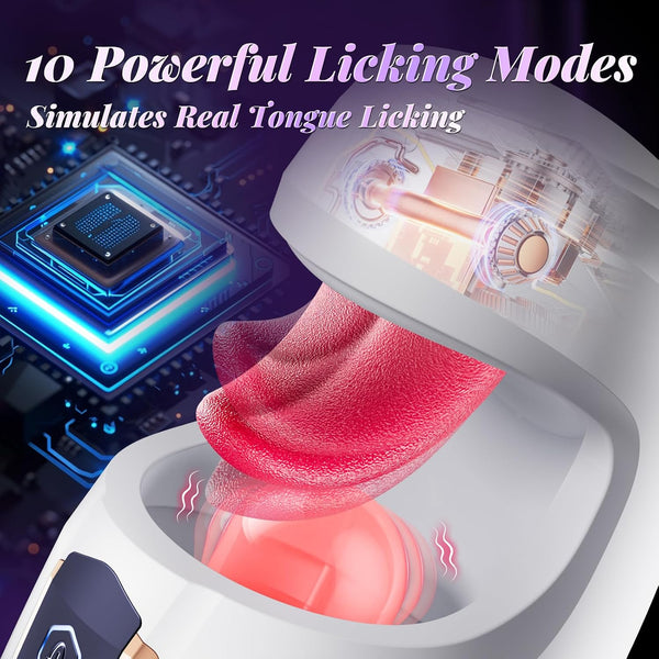 10 Thrusting Vibration Tongue Male Masturbator Pocket Pussy