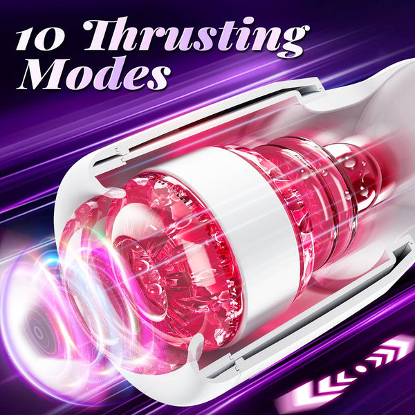 10 Thrusting Vibration Tongue Male Masturbator Pocket Pussy
