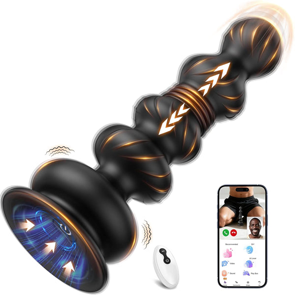 10 Vibrating Thrusting Anal Plug With Strong Suction