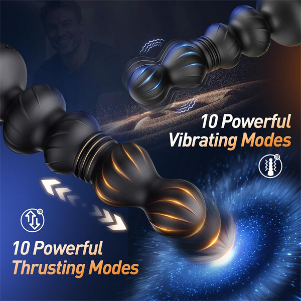10 Vibrating Thrusting Anal Plug With Strong Suction
