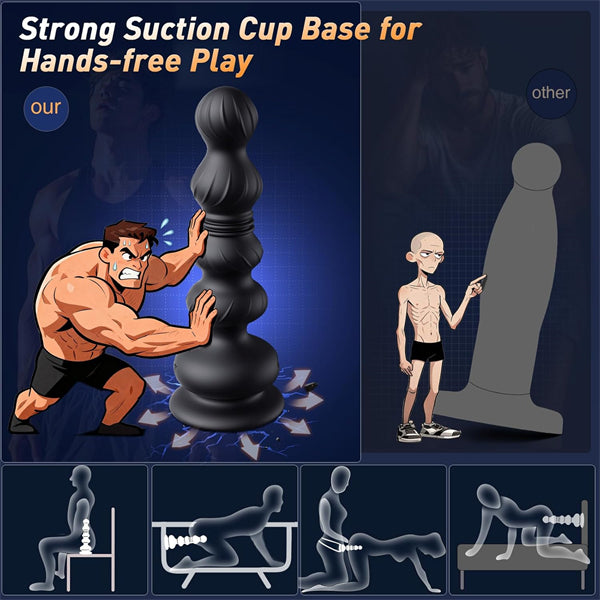 10 Vibrating Thrusting Anal Plug With Strong Suction