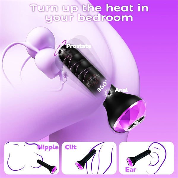 10 Vibrating & Rotating Modes Butt Plug Vibrator Toys