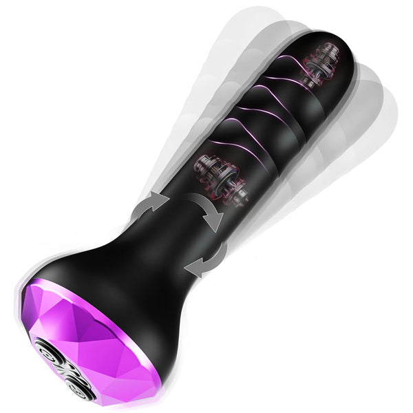 10 Vibrating & Rotating Modes Butt Plug Vibrator Toys