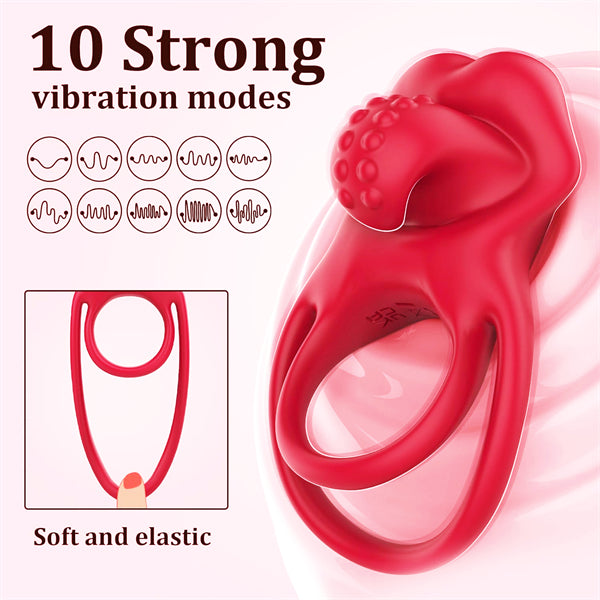 10 Vibrations Tongue Shaped Cock Ring