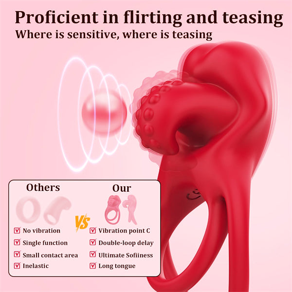 10 Vibrations Tongue Shaped Cock Ring