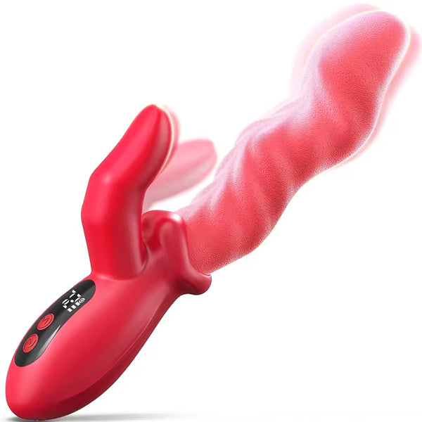 2 IN1 Wave Thrusting Tongue Dildo Vibrator