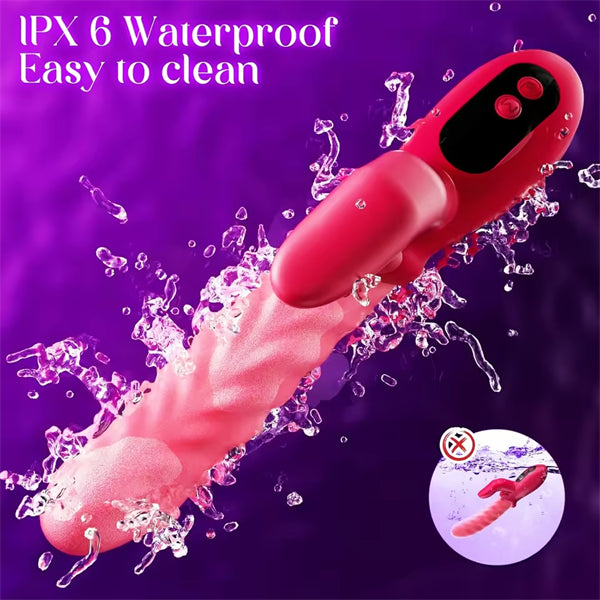 2 IN1 Wave Thrusting Tongue Dildo Vibrator