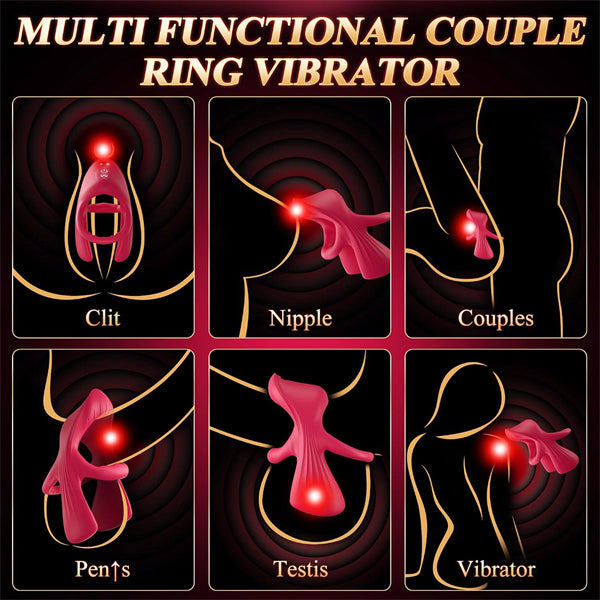 3-Motor App-Controlled Lip Shaped Vibrating Cock Ring