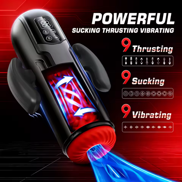 3-in-1 Automatic Male Stroker with Suction, Thrusting & Vibration