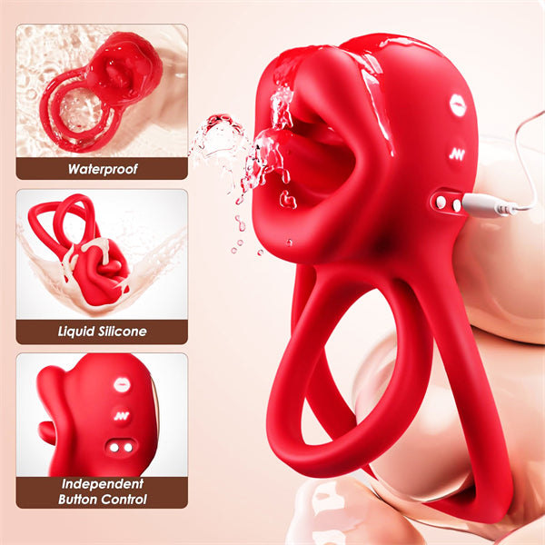 3-in-1 Rose Toy Cock Ring Vibrator