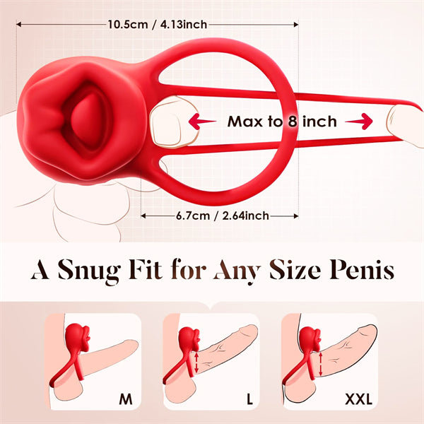 3-in-1 Rose Toy Cock Ring Vibrator