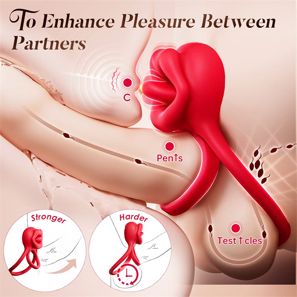 3-in-1 Rose Toy Cock Ring Vibrator