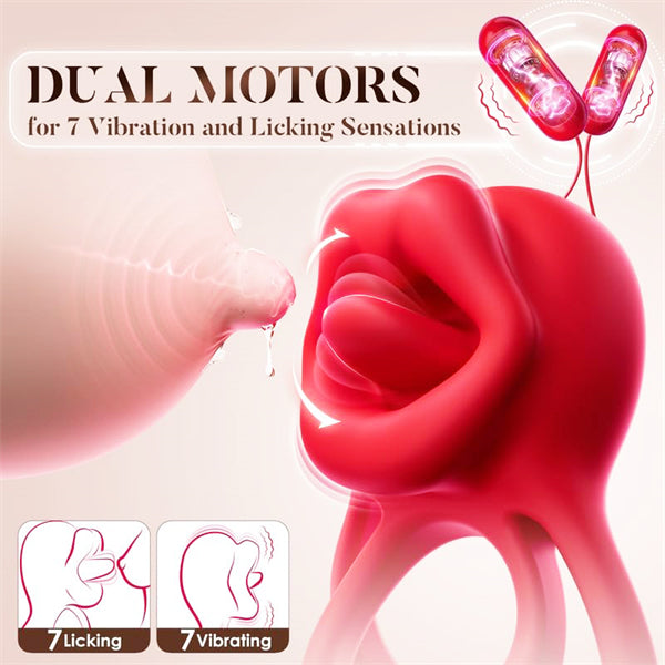 3-in-1 Rose Toy Cock Ring Vibrator