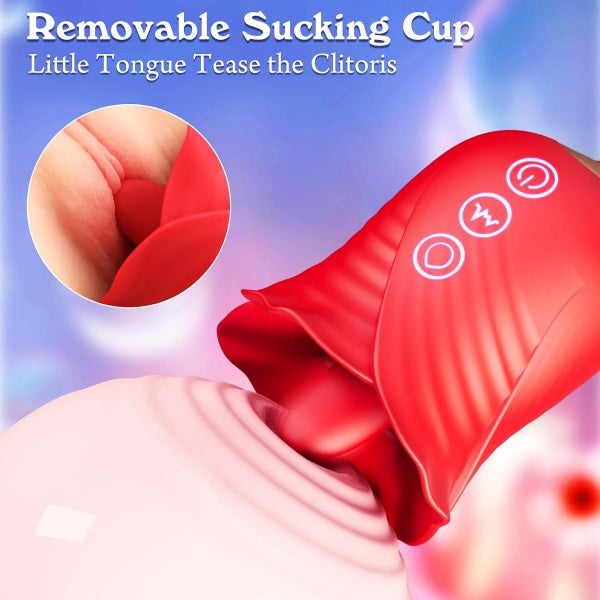 3-in-1 Rose Suction Vibrator for Multi-Layered Stimulation
