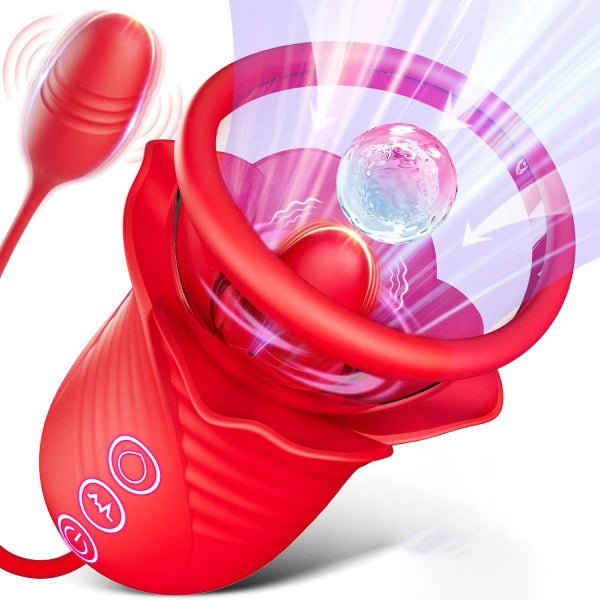 3-in-1 Rose Suction Vibrator for Multi-Layered Stimulation