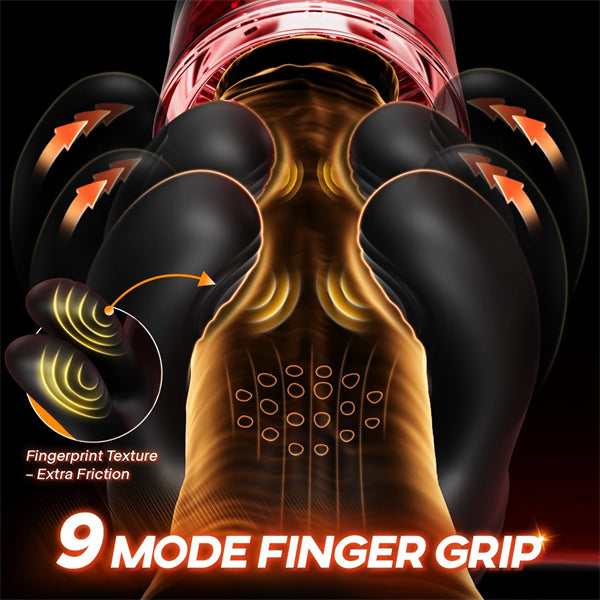 360° Licking Glans Mens Vibrator with 9 Rotating Clamping Vibrating Penis Trainer
