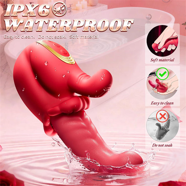 360° Rotating Tongue Rose Vibrator with Heating