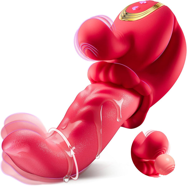 360° Rotating Tongue Rose Vibrator with Heating