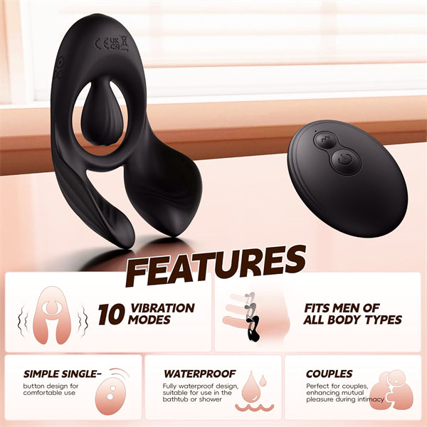 3 Motors & 10 Vibrations Cock Ring Vibrator